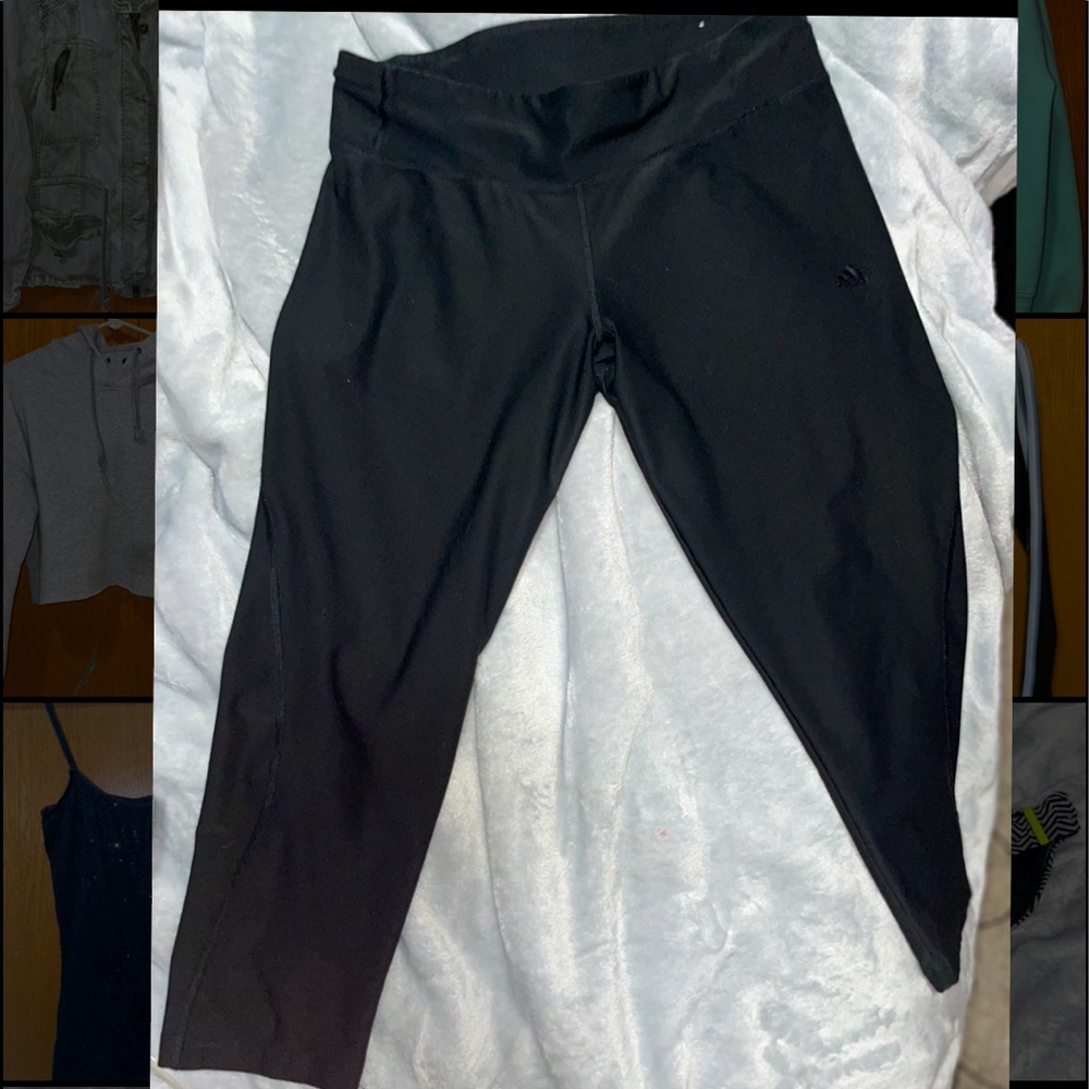 black adidas leggings, capris style.